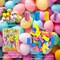 Easter Decorations, A Set of 16 Tulips, 48 ​​​​​​​​Bunnies, and A Bag of Easter Egg Vase Stuffing, Spring Easter Bunny Eggs Interior Decorative Table Ornaments (Easter)